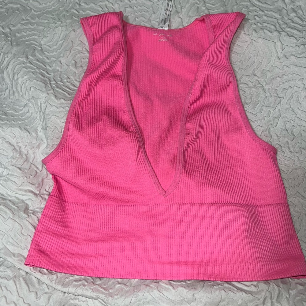 Hot pink v neck top